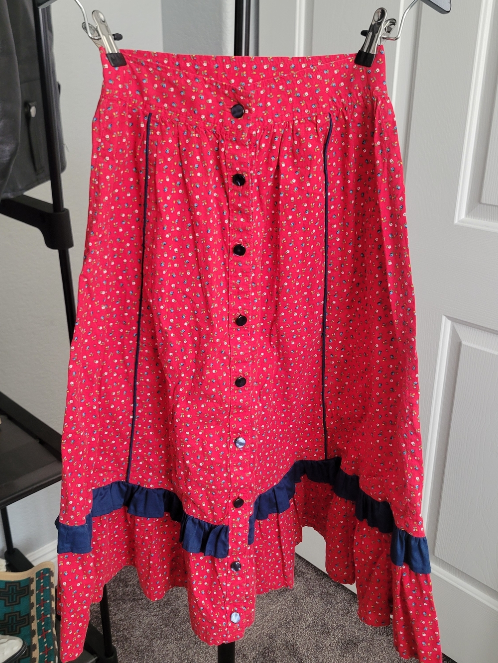 VTG Red western prairie Stage West skirt